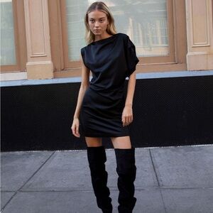 Oak & Fort ASYMMETRICAL BAT SLEEVE MINI DRESS. NWT